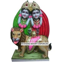 Marble Keladevi Statue - Polished White Marble, 18 Inches Tall | Intricate Detailing, Artisan Craftsmanship, Sacred Decorative Piece