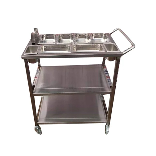Food Service Trolley - Color: Silver