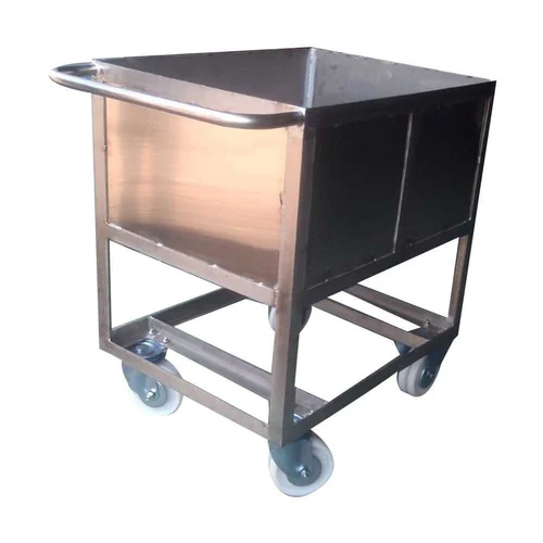 Ss Dustbin Trolley - Color: Silver