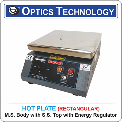 Hot Plate Rectangular MS Body with SS Top with Energy Regulator