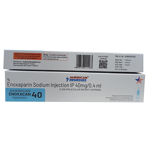 40mg Enoxaparin Sodium Injection Ip - Physical Form: Liquid