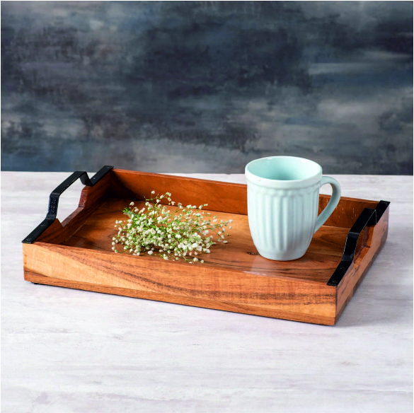 BEAUTIFUL OODEN SERVING TRAY NATURAL LOOK 