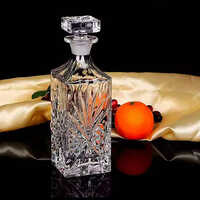 Cut Glass Decanter Perfume Bottle - Color: Transparent