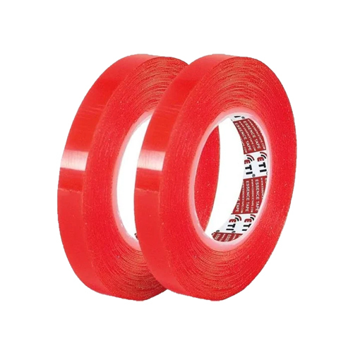 Red Double Sided Polyester Tape - Polyester Material, 0.5 Inch Width x 40 Meter Length, Striking Red Color for Easy Visibility & Strong Adhesion