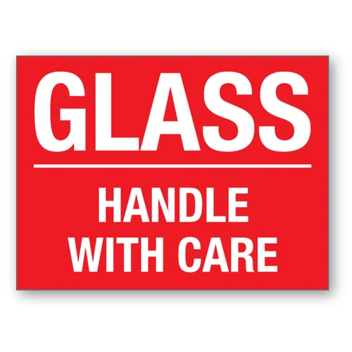 Glass Handle With Care Stickar
