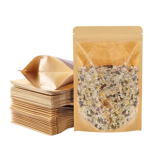 50 Grams Kraft Paper Stand Up Pouch With Zip Lock