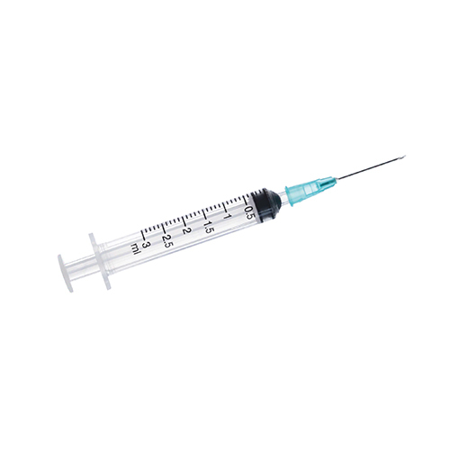 Disposable Syringe With Needle - Color: White