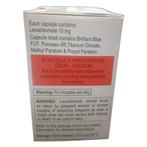 10mg Lenalidomide Capsules - 10 Strips Of 10 Capsules Each | Suitable For Adults, Room Temperature Storage, Recommended Dosage Of 10 Mg