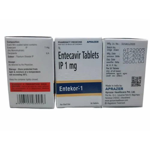 1mg Entecavir Tablets Ip - Drug Type: General Medicines