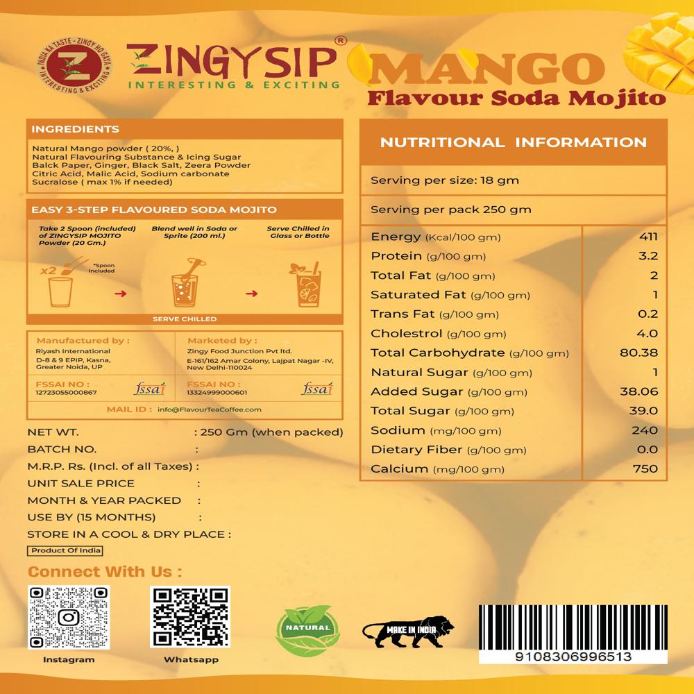 Natural Flavour Mango Mojito Drink