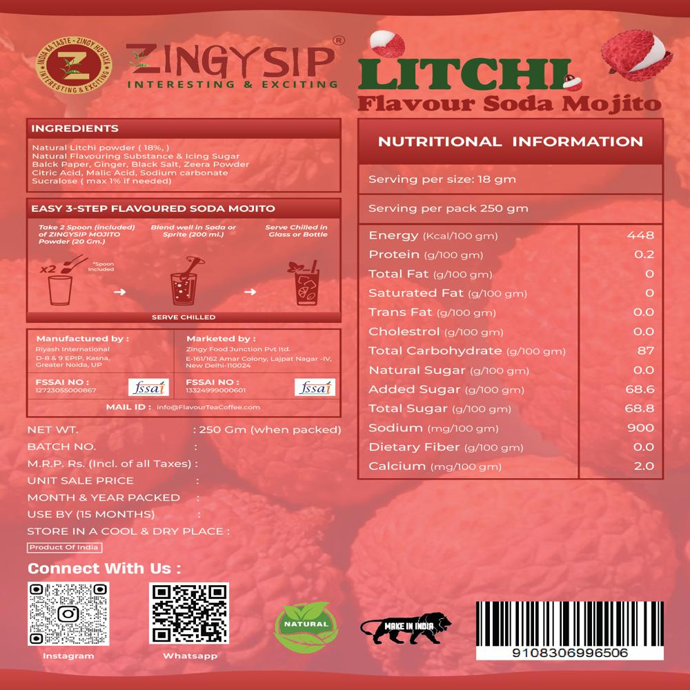 Natural Flavour Litchi Mojito Drink
