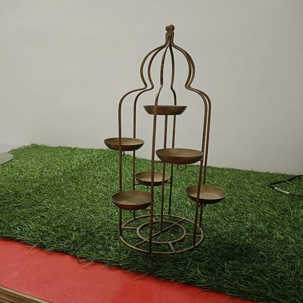 Antique Brass Inaaya Pillar Candle Holder - Features: High Quality
