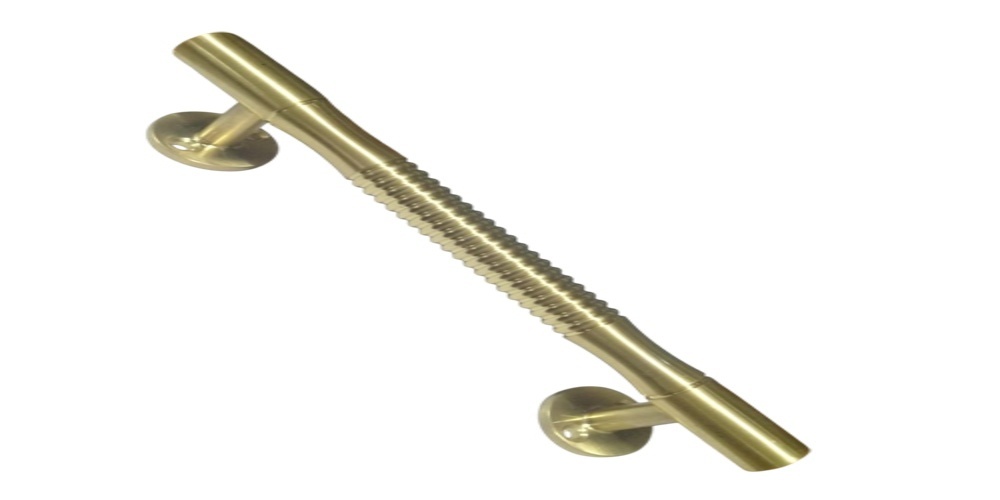 Brass Door Handle - Brass Standard Size Silver Color | Polished Finish Screw-In Installation Surface Mount Design
