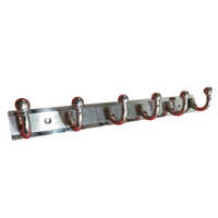 6 Pin Wall Door Hooks - Color: Silver