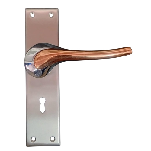 Polished Door Handle Lock - Color: Silver