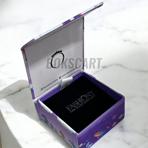 Jewellery Rigid Magnetic Flap Box - Coating Type: Customized