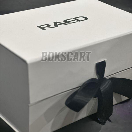 5 Flap Magnetic Rigid Box With Ribbon Opening - Coating Type: Customized