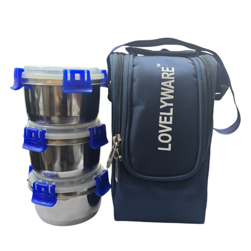 Lovelyware Telo 3 Lunch Box - Color: Silver