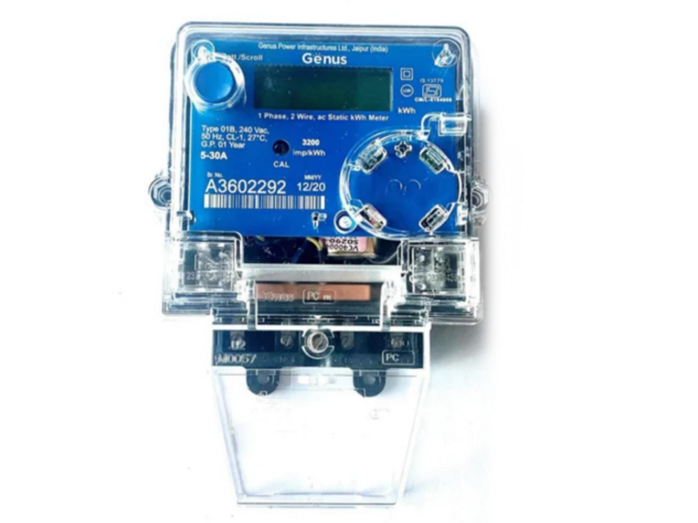 Genus Single Phase Sub Electric Lcd Meter - Color: Blue