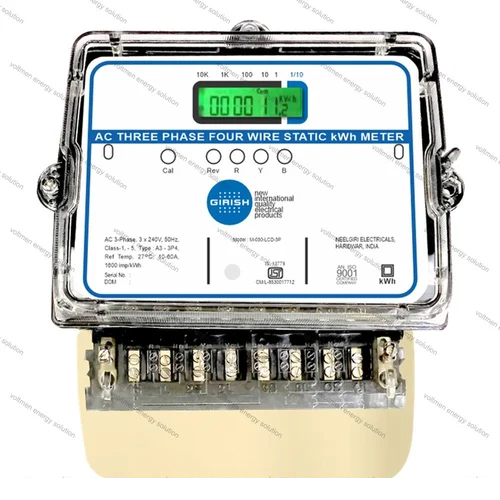 Girish 3- Phase Lcd Display Electric Meter - Color: White