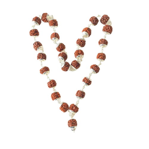 5 Mukhi Rudraksha Kantha In Silver