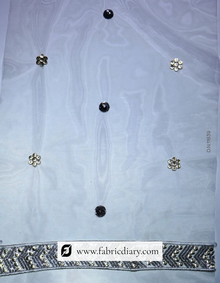 Net Dupatta Embroidery Fabric