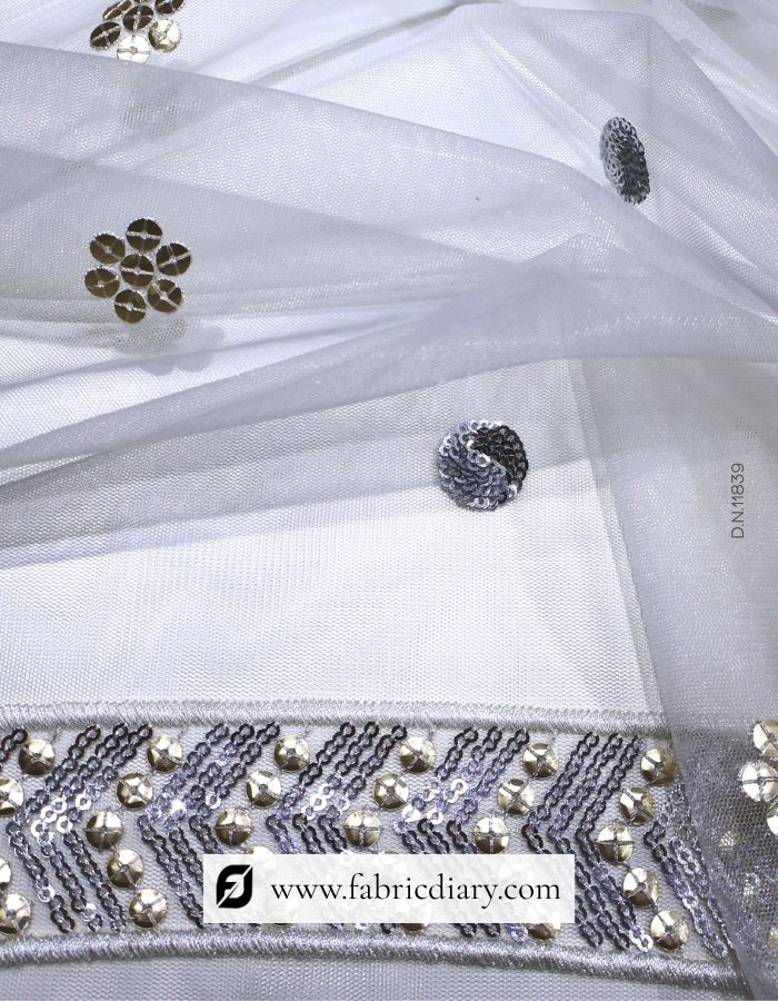 Net Dupatta Embroidery Fabric