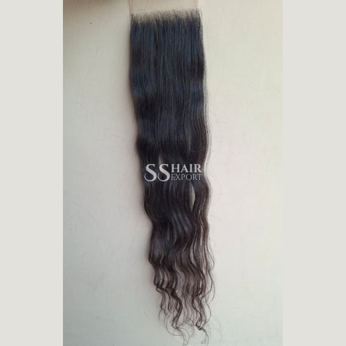 7x7 Closure Lace Sew In Side Part Indian Human Hair with Baby Hairline for Salon