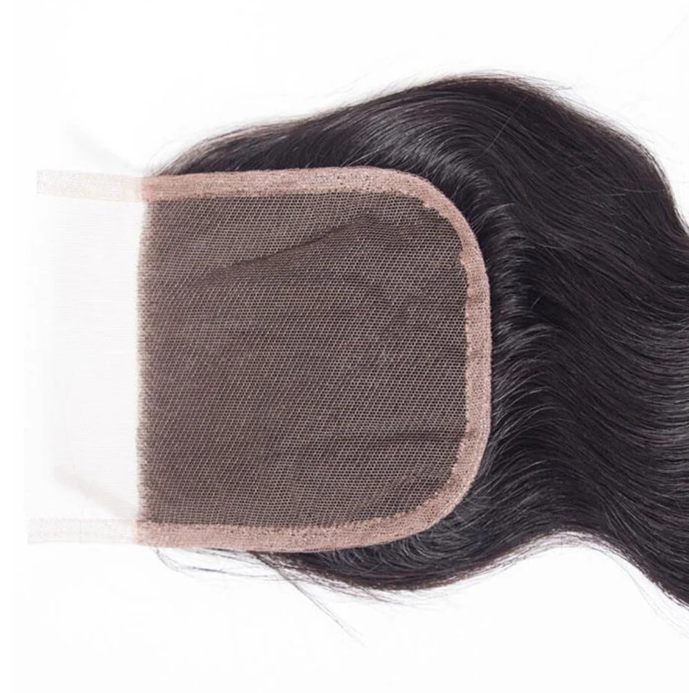 Brazilian Body Wave Virgin Human Hair 4X4 Lace Closure, Length: 8 inch