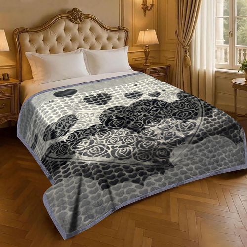 S-207 210 X230Cm Rose Printed Mink Blanket - Age Group: Children