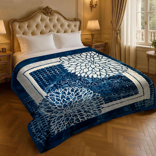S-207 210 X230Cm Blue Color Printed Mink Blanket - Age Group: Children