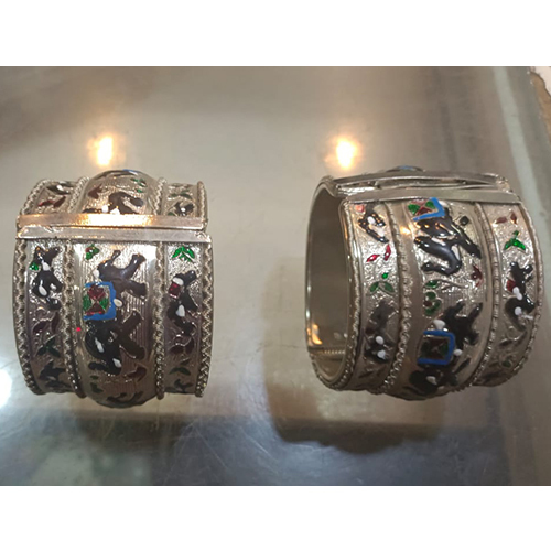Designer Oxidised Jewellery Bangles - Color: Grey