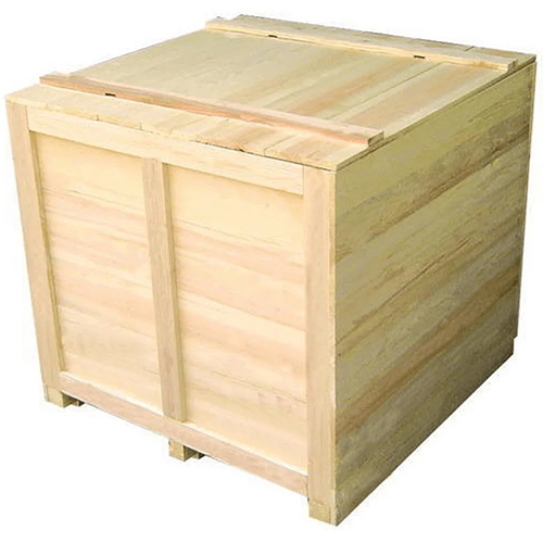 Industrial Wooden Packaging Box - Color: White