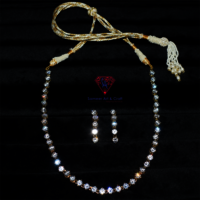 Beautiful Cubic Zirconia Brass With Gold Plated Swarovski Jewelry Necklace Set