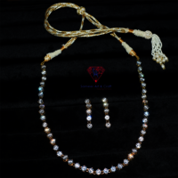Beautiful Cubic Zirconia Brass With Gold Plated Swarovski Jewelry Necklace Set