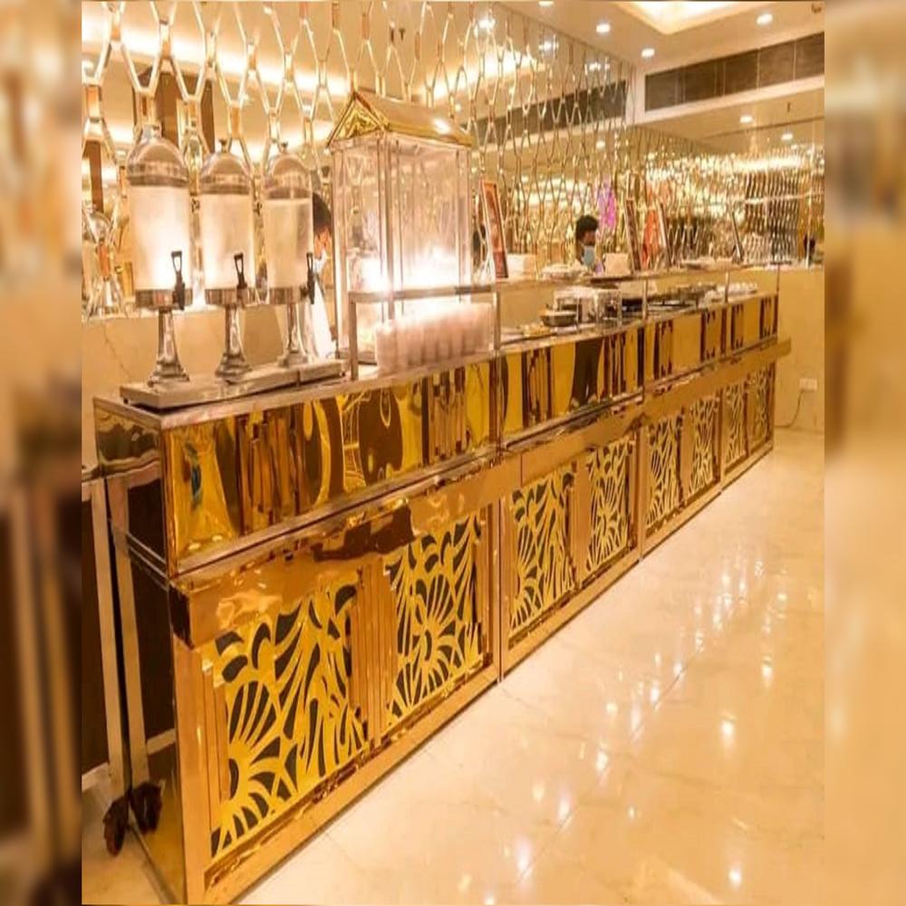 Floral printed buffet counter