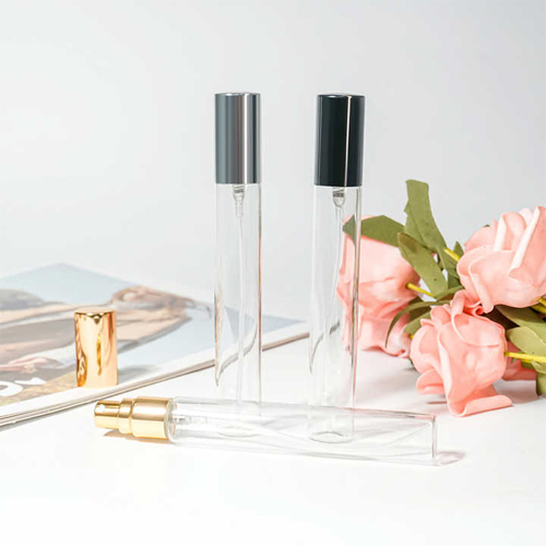 16Ml Glass Body Perfume Fine Mist Vials Spray Bottle With Silver Or Black Cap - Color: Transparent
