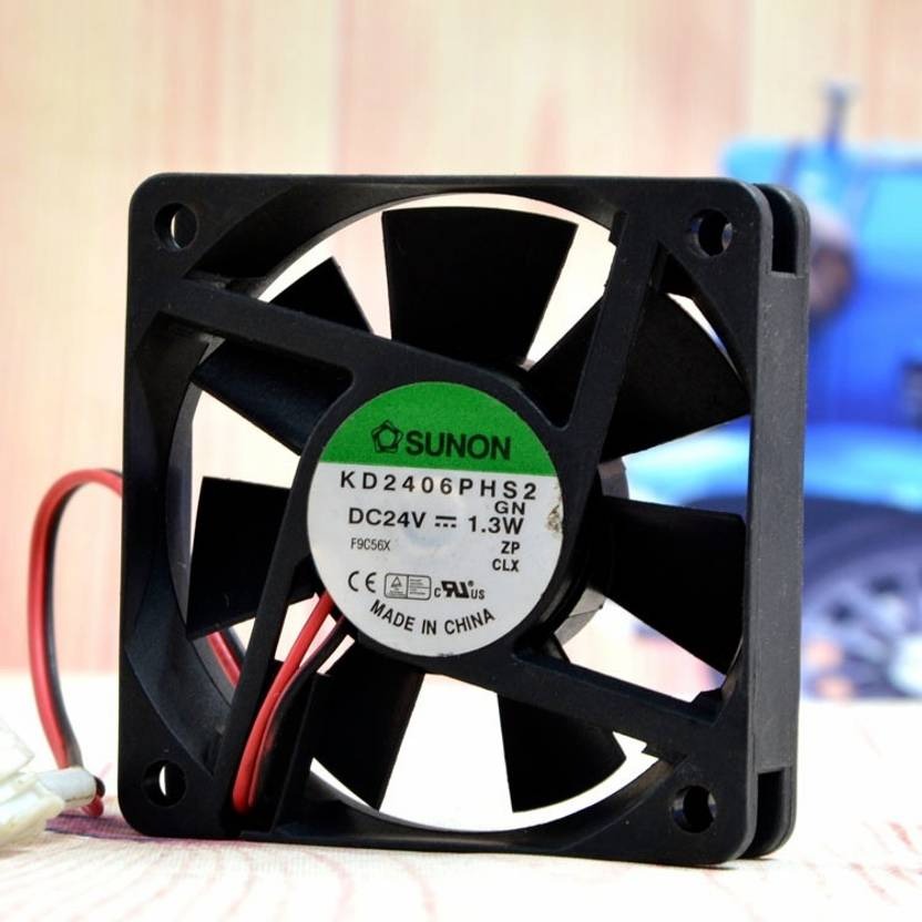 SUNON KD2406PHS2 24V 1.3W 60*15mm Dual Ball Ultra Quiet Inverter Fan Cooler  (Black)