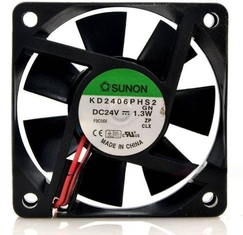 SUNON KD2406PHS2 24V 1.3W 60*15mm Dual Ball Ultra Quiet Inverter Fan Cooler  (Black)