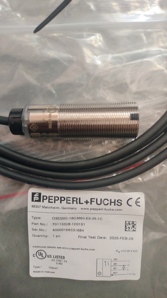 PEPPERL FUCHS PROXIMITY SENSOR, OBD200-18GM60-E5-IR-1C