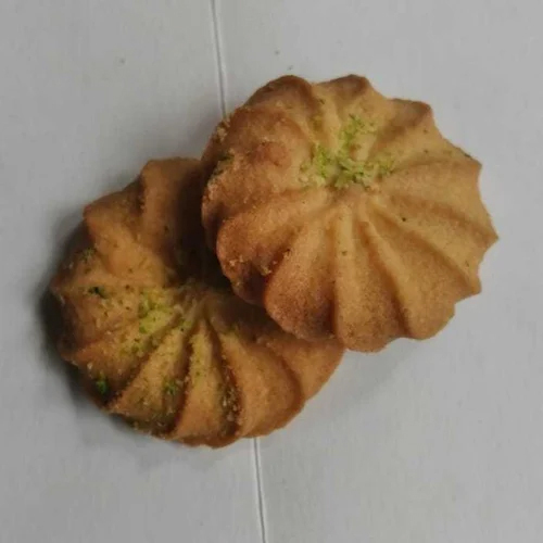 Pista Flower Atta Biscuit - Shape: Round
