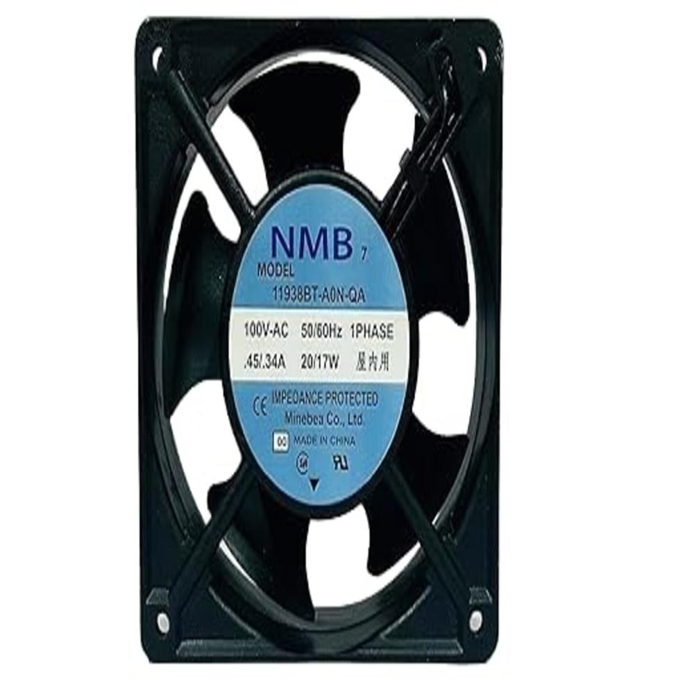 NMB 11938BT-A0N-QA Cooling Fan, 120x38mm, 20/17W, 0.45/0.34A 2-Wire with PWM, Pressure-optimised, Very Quiet Motor, Black