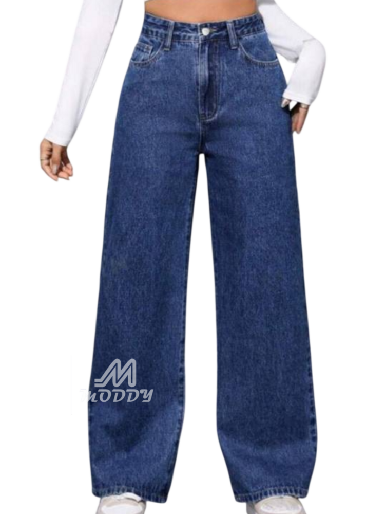 M MODDY 111 HW Straight fit Dark Blue Jeans for Girls