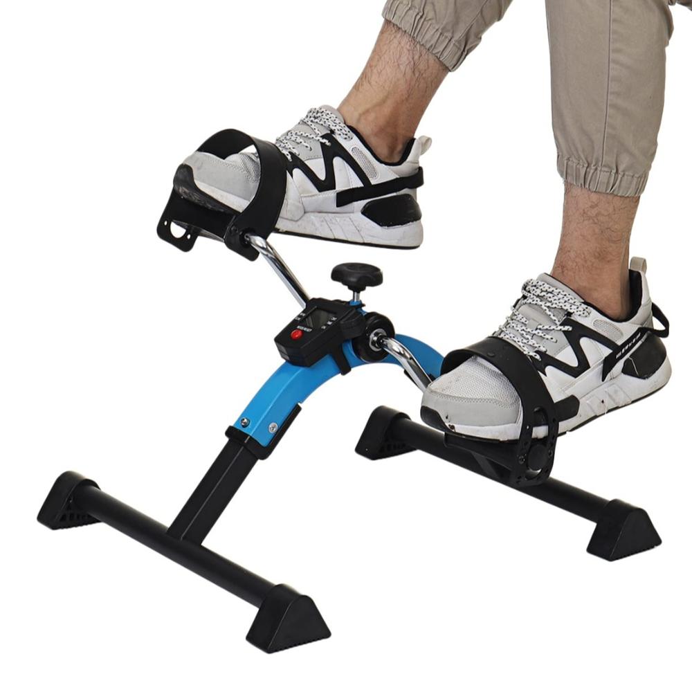 Physio Therapy Mini Bike Digital LCD Display Pedal Exerciser, Mini Cycle for Home Workout, Adjustable Resistance with Blue Color 