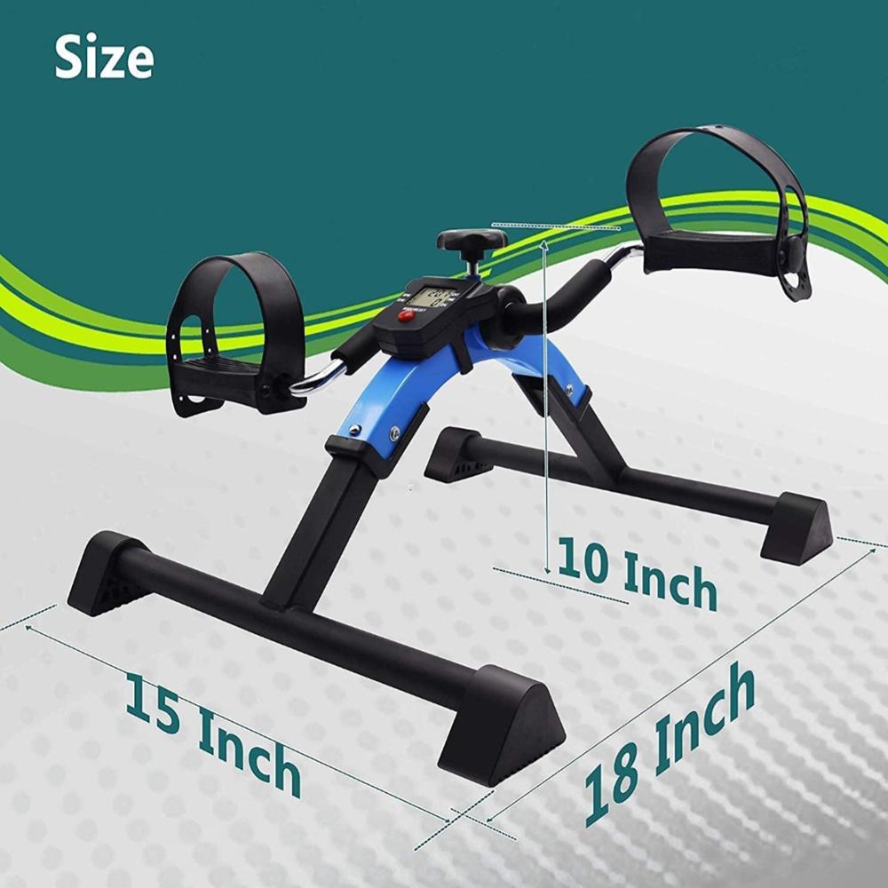 Physio Therapy Mini Bike Digital LCD Display Pedal Exerciser, Mini Cycle for Home Workout, Adjustable Resistance with Blue Color 