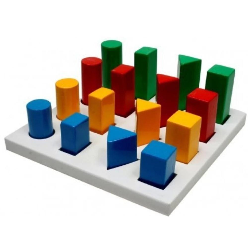 Occupational Therapy Peg Board 16 Pegs Multi Shaped With Multicolor