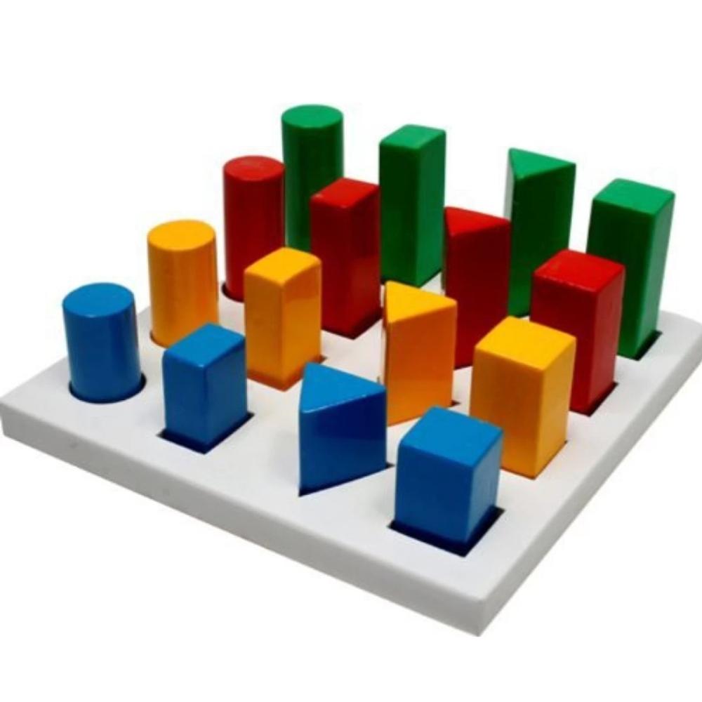 Occupational Therapy Peg Board 16 Pegs Multi Shaped With Multicolor