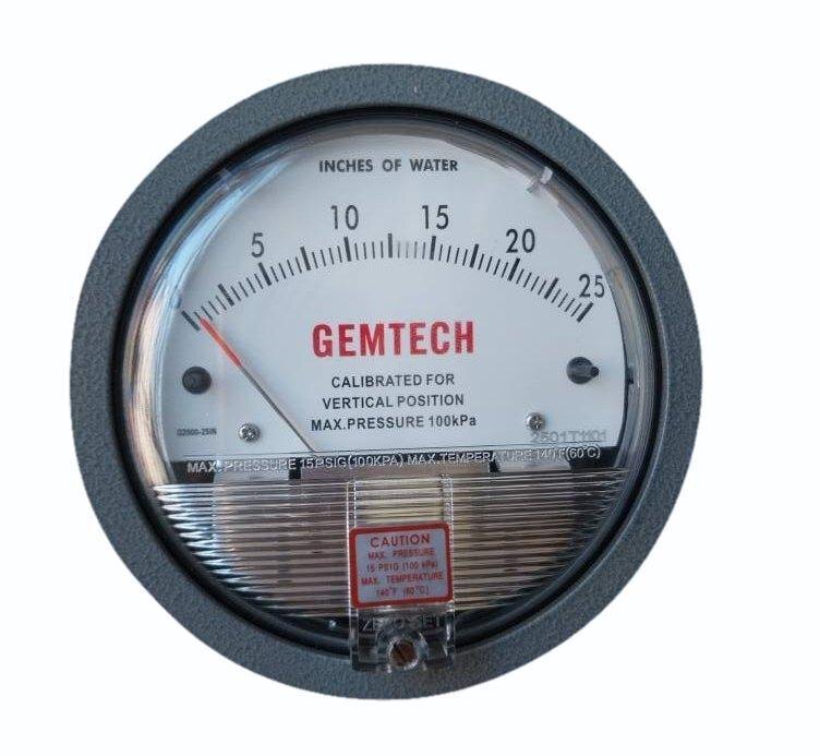 Dial 4 Inch GEMTECH Differential Pressure Gauge