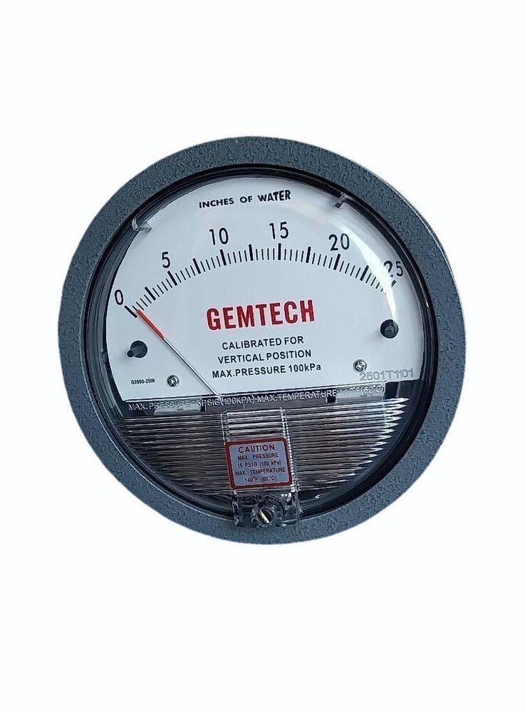 Dial 4 Inch GEMTECH Differential Pressure Gauge