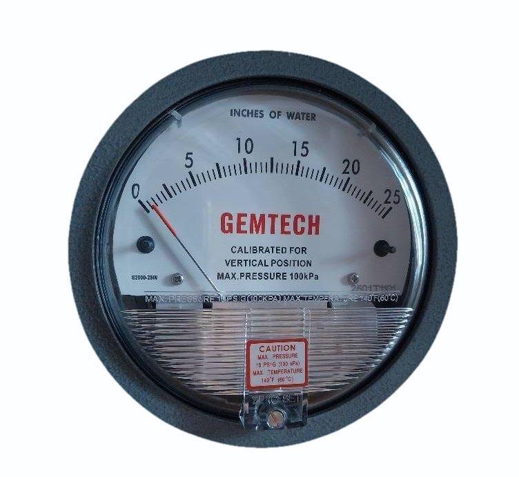 Dial 4 Inch GEMTECH Differential Pressure Gauge